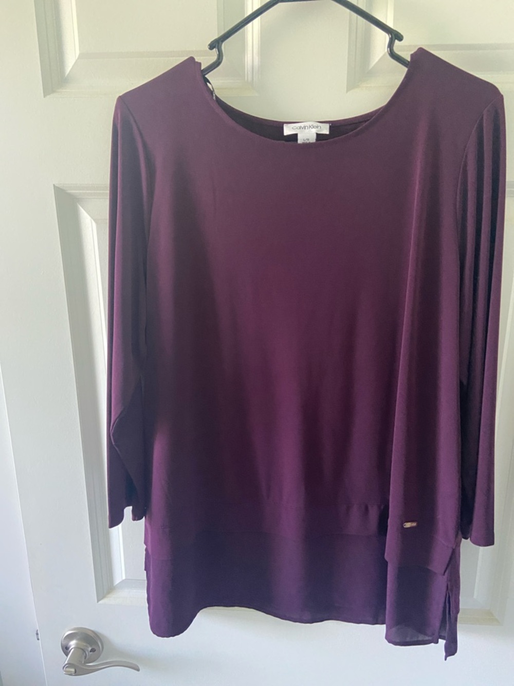 Calvin Klein Women's Deep Plum Long Sleeve Tunic